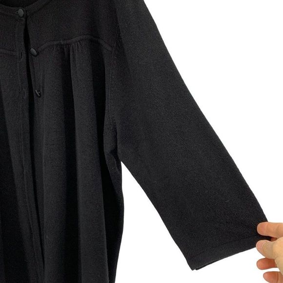 Women’s Liz &  Me black Cardi sweater size 3X plus 1898 Ultra Soft Cozy - Picture 4 of 7